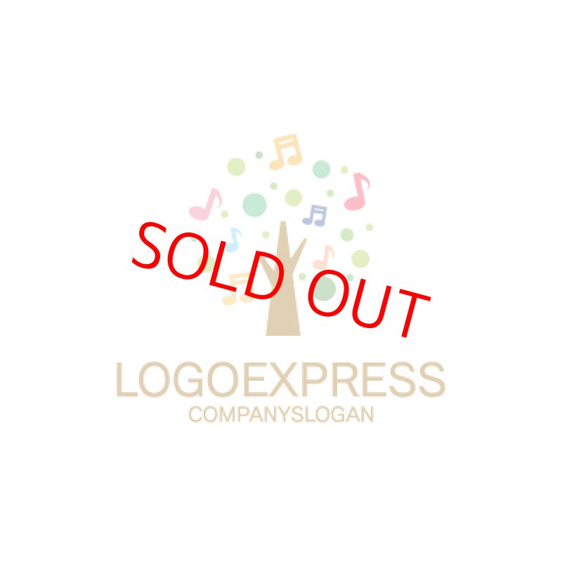 画像1: カラフルな音符の木ロゴ (1)