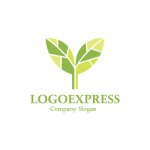 画像1: 幾何学的な芽のオーガニックロゴ (1)