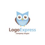 画像1: キュートなフクロウのロゴ (1)