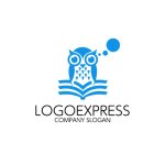 画像1: 本とフクロウの知的なロゴ (1)