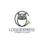 画像1: Cの文字とフクロウの自然ロゴ (1)