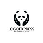 画像1: 愛情を込めた手とパンダのロゴ (1)