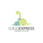 画像1: 恐竜親子ロゴ (1)