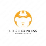 画像1: 熊の親子の可愛らしいロゴ (1)