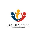 画像1: 親が子供を抱きしめる愛情ロゴ (1)