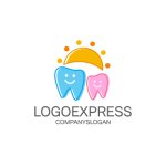 画像1: 親子の歯と太陽のロゴ (1)