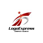 画像1: 情熱的な上昇と進歩を象徴するFと人のロゴ (1)