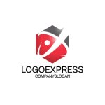 画像1: 情熱的なのXを象った革新的なロゴ (1)