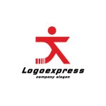 画像1: 赤い躍動的な人物ロゴ (1)