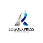 画像1: ダイナミックな「R」と人物のロゴ (1)