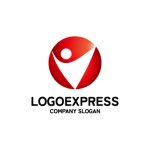 画像1: V字型の人物ロゴ (1)