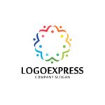 画像1: カラフルな人々の輪 コミュニティロゴ (1)