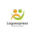 画像1: 手を繋ぐ二人の応援ロゴ (1)