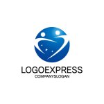 画像1: 未来的な人々の繋がりを表すロゴ (1)