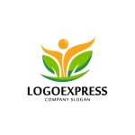 画像1: 芽と人をモチーフにしたロゴ (1)