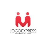 画像1: 赤いMの人型ロゴ (1)