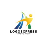 画像1: Aの文字と人物の成長ロゴ (1)