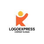 画像1: "K"の字と手を振る人型のロゴ (1)