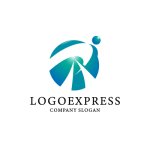 画像1: 目標に向かって突き進む人を表したRロゴ (1)