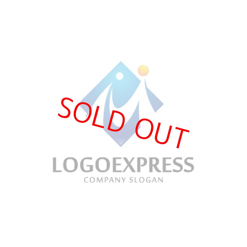 画像1: 未来的なMの人々が手をつなぐロゴ (1)