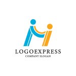 画像1: M字型の人々が手をつないでいるロゴ (1)