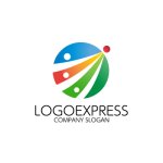 画像1: 目標に向かって手を伸ばす人々を円で囲んだロゴ (1)