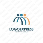 画像1: 人々の連なるロゴ (1)