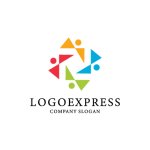 画像1: 多様な人々が繋がり、未来へ進むロゴ (1)