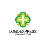 画像1: 人々の健康をサポートするメディカルクロスロゴ (1)