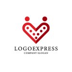画像1: 赤い人とハートのロゴ (1)