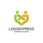 画像1: 人々が互いに支え合いハートの形を形成するロゴ (1)