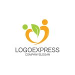 画像1: 人と葉とハートのロゴ (1)