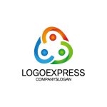 画像1: 人と人の繋がりを表現したチームワークロゴ (1)