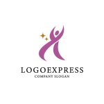 画像1: 紫色の人と星のロゴ (1)