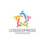 画像1: カラフルな人々と星のロゴ (1)