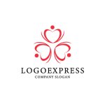 画像1: 愛と絆でつながる心と人のロゴ (1)