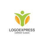 画像1: 躍動する人型とハートのウェルネスロゴ (1)