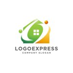 画像1: 人と家をモチーフにした「O」のロゴ (1)