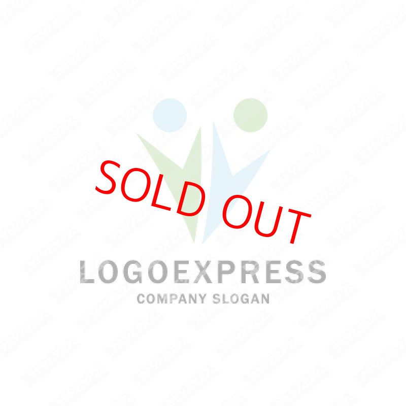 画像1: 二人の人が寄り添うロゴ (1)