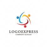 画像1: ３人の人のつながりのトライアングルロゴ (1)