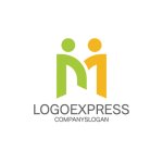 画像1: 人と人との繋がりを表現したM字ロゴ (1)