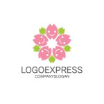 画像1: 笑顔の桜の花びらが彩るのロゴ (1)