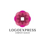 画像1: ピンクの花のロゴ (1)