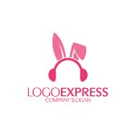 画像1: ウサギの耳とヘッドホンがキュートなロゴ (1)