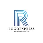 画像1: 多層ラインで描かれたRのモダンロゴ (1)