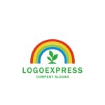 画像1: 虹と植物のロゴ (1)