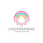 画像1: 虹と桜のロゴ (1)