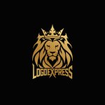 画像1: 威厳あるライオンの王冠ロゴ (1)