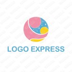 画像1: 母と赤ちゃんの丸いロゴ (1)