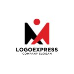 画像1: 赤と黒の幾何学的なMロゴ (1)